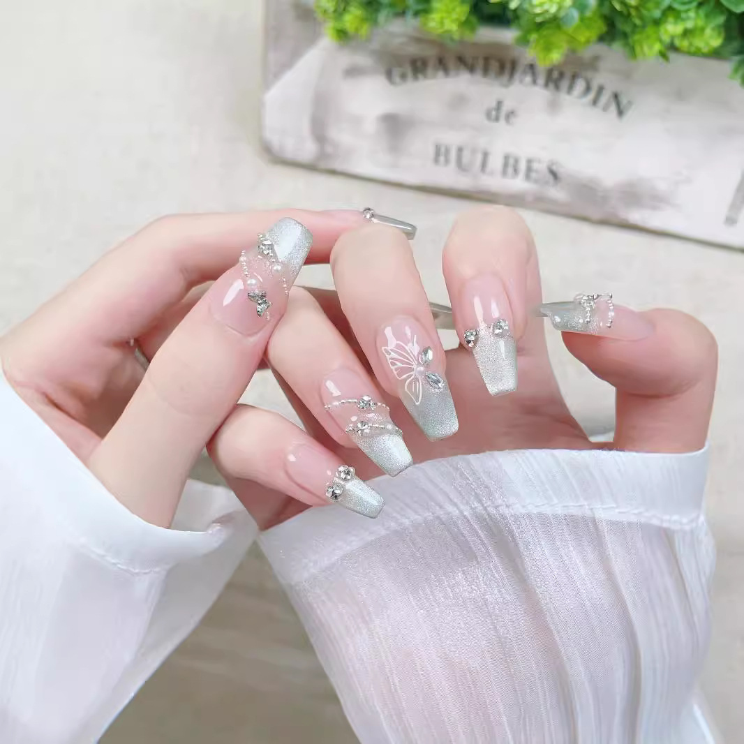 charming flower adorned felineeye shaped polish finishers resilient mint shade