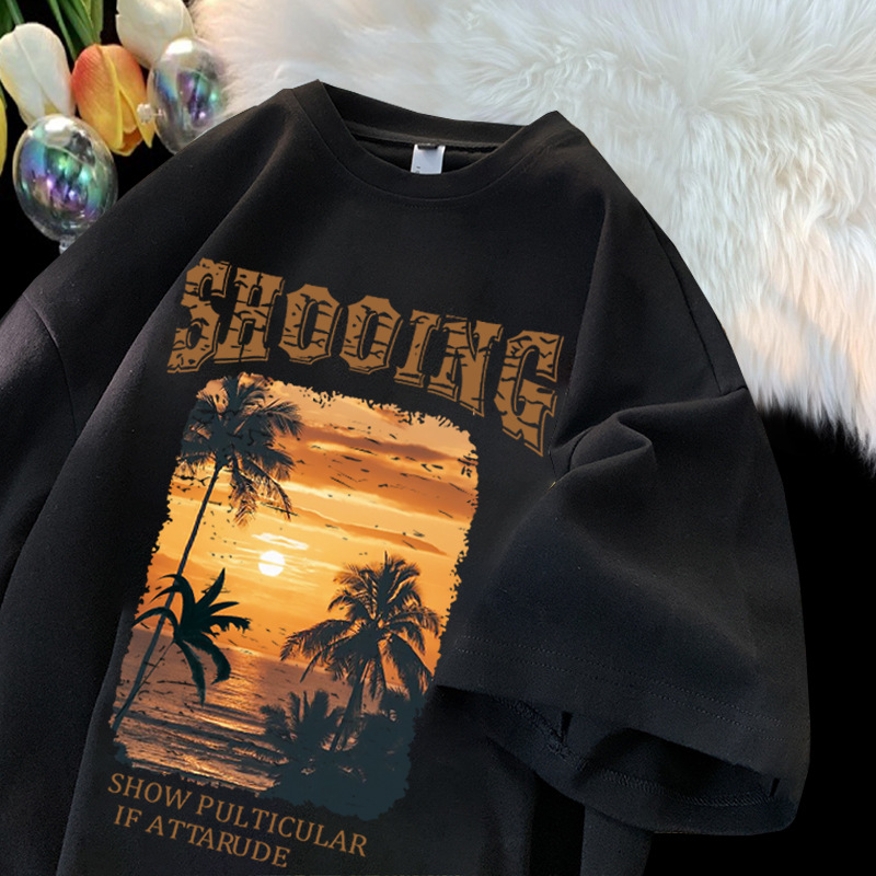 American Vintage Short Sleeve T-shirt, 2026 New Trendy & Versatile Tee, Summer Student Casual Cool Top