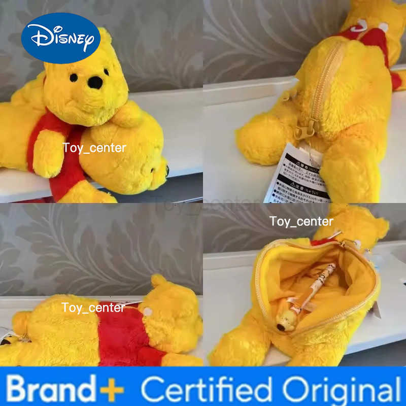 Disney Winnie The Pooh Stitch Figures Pen Bag Cute Winnie Pooh Stationery Box Student Large Capacity Pencil Box Plush Doll Pen Bag Gift H251227