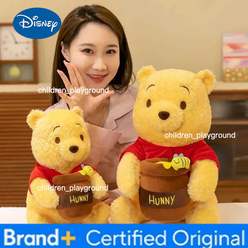 Disney 35cm Anime Honey Jar Winnie The Pooh Soft Plush Toys Pooh Bear Stuffed Animal Dolls Children Kids Kawaii Birthday Gift H251227111