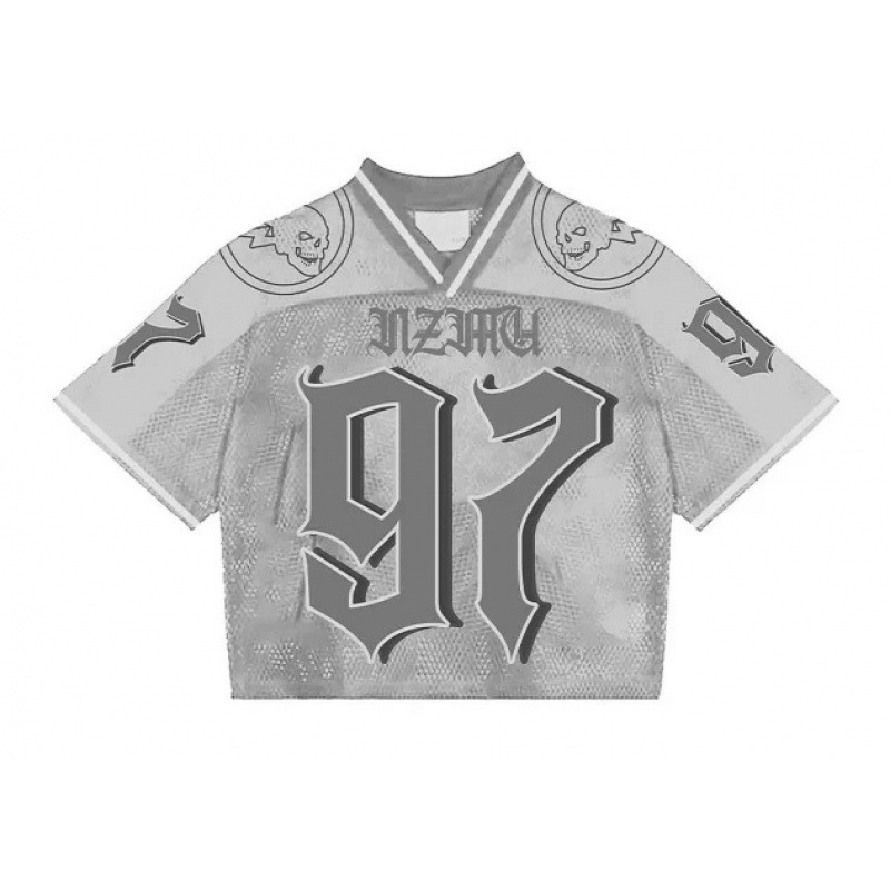 T-shirt Jersey Rugby Shirt, Retro American & European Casual Hip-Hop Streetwear, High Street Short Sleeve
