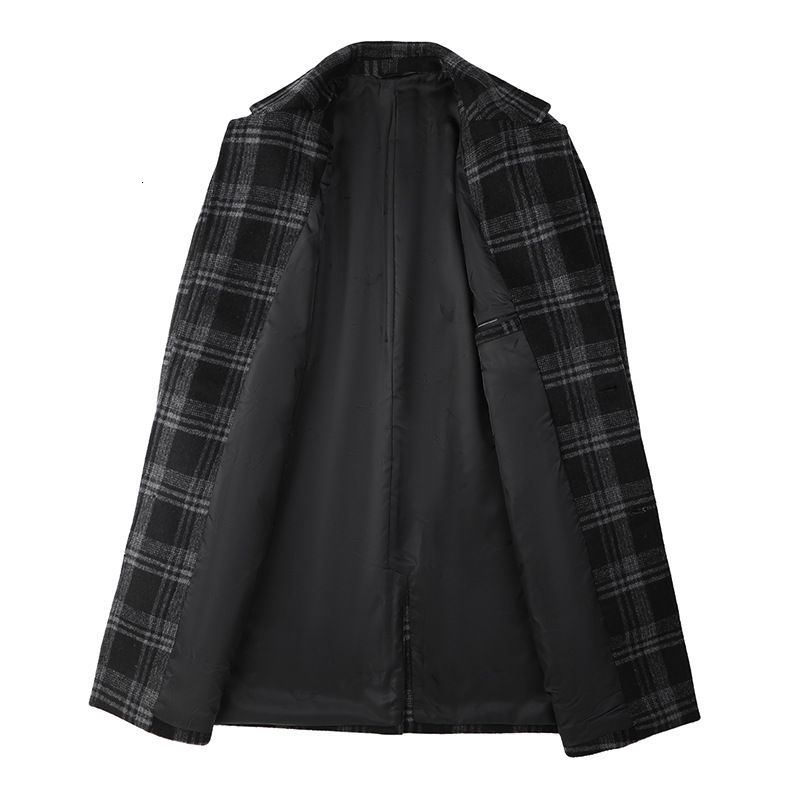 business casual Italian style fashion host travel plain weave wool medium long wool coat fully matched casual mens jacket 240829