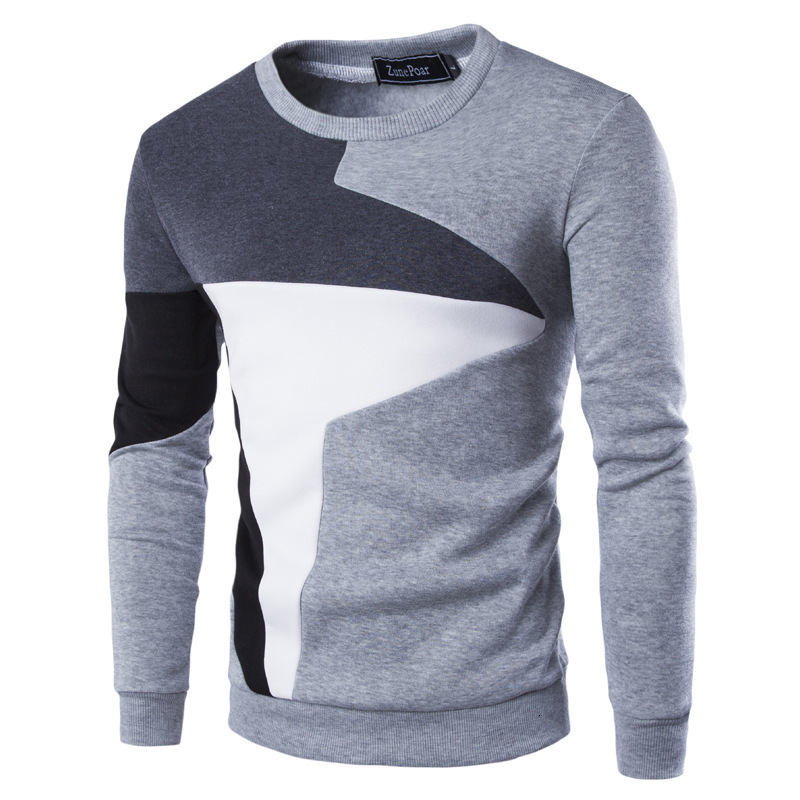 Spring mens casual sleeping style with colorful stitching and hedge sweater 240906