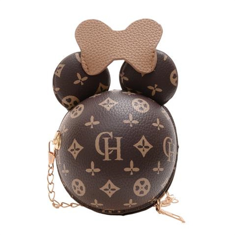 Cartoon Handbag PU Leather Kids Fashion Designer Flower Girl Princess Chain Messenger Bag Accessories Mini Purse Wallet