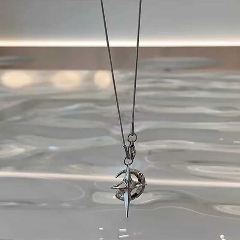 GUFTM Moon Star Pendant Galaxy Necklace For Women Egirls y2k Cool Neck Jewelry Clavicle Chain Original Korean Fashion Party Gift M251227