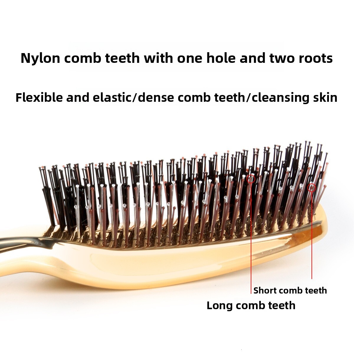 Chuangyou Comb Zeus Scalp Cleaning Massage Fluffy Anti-Hair Loss Shampoo Smooth Hair Wet Dual-Use Electroplated Rose Gold High quality