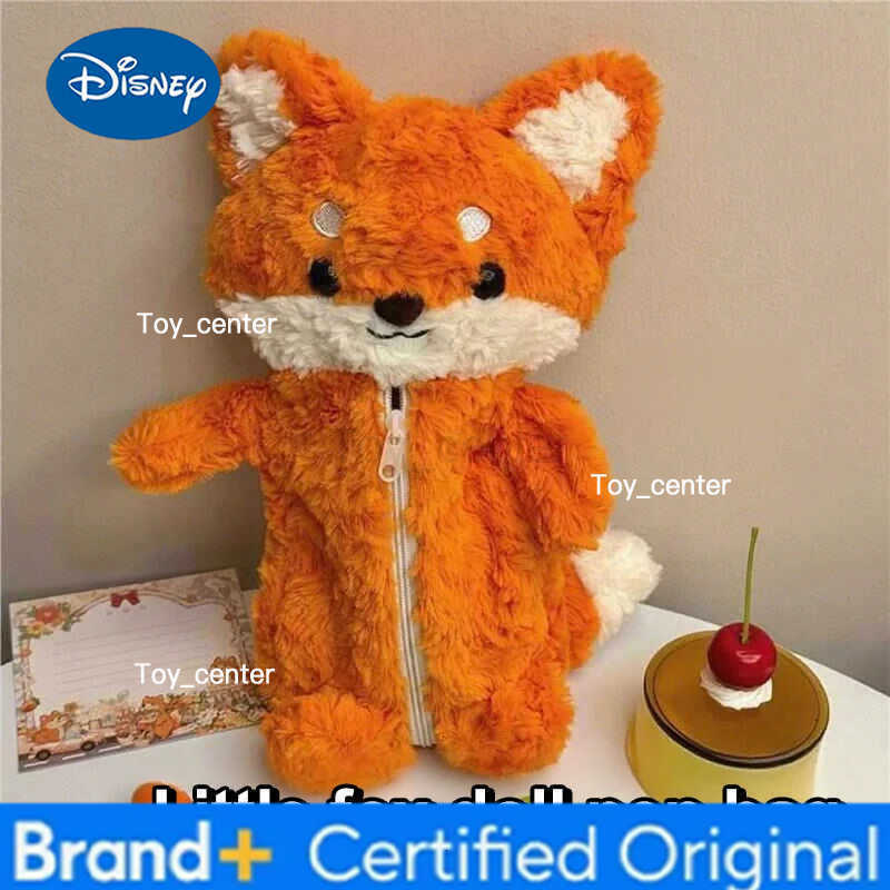 Disney Students Cute Fox Doll Plush Pen Bag Cartoon Animal Pencil Case Large Capacity Stationery Organizer H251227