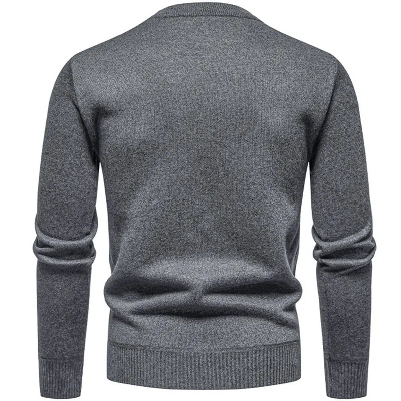 Autumn Winter Thick Knit Pullovers Men Solid Color Geometric Fashion Slim Fit Knitted Sweaters Mens Warm Casual Knitting Sweater 251223