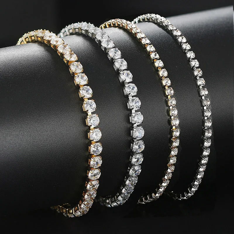 Iced Out 4MM Zircon Tennis Anklet Bracelet for Women on The Leg Chain Sexy Decoration Foot Fashion Jewelry 251226