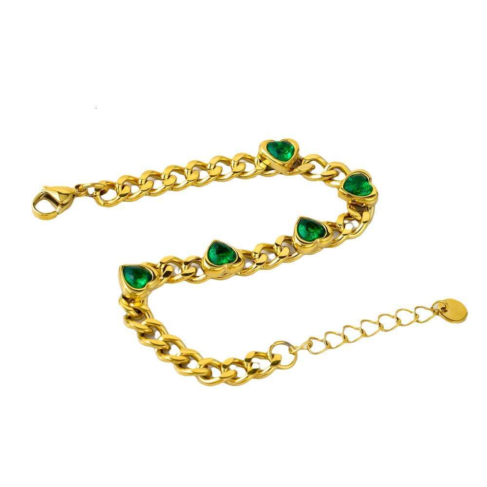 Bracelet for Women New Gold-Plated Heart Zircon Bracelet Niche Sweet Adjustable Tarnish-Resistant Versatile Everyday Jewelry