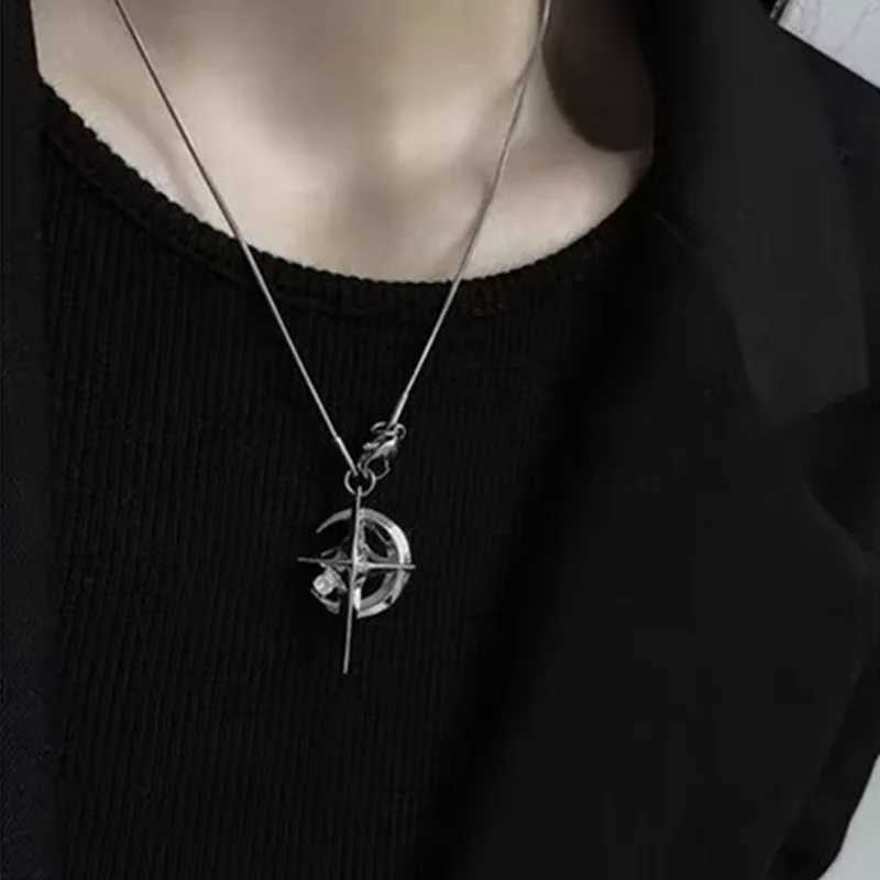 GUFTM Moon Star Pendant Galaxy Necklace For Women Egirls y2k Cool Neck Jewelry Clavicle Chain Original Korean Fashion Party Gift M251227
