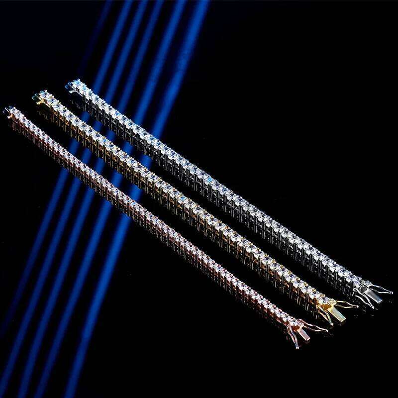 925 Sterling Silver Moissanite Bracelet 0.1ct 3mm D VVS1 Diamond with GRA for Women Sparkling Wedding Party Fine Jewelry 947