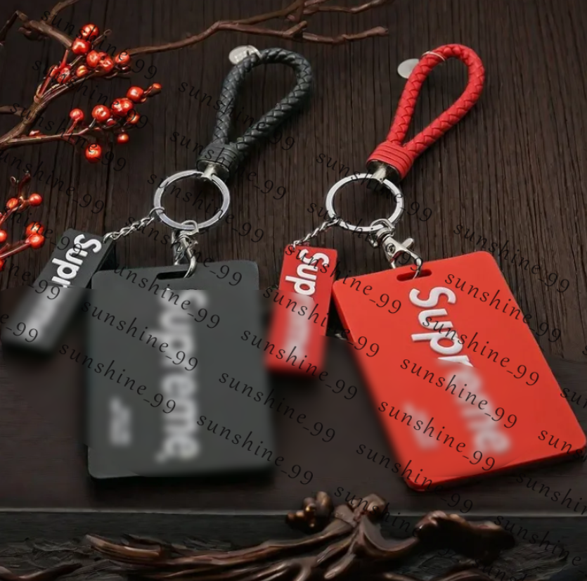 Supremely keychain, bus card holder, keychain, soft silicone, student campus meal card, subway access control, traffic men's and women's card holders, trendy brand silicone