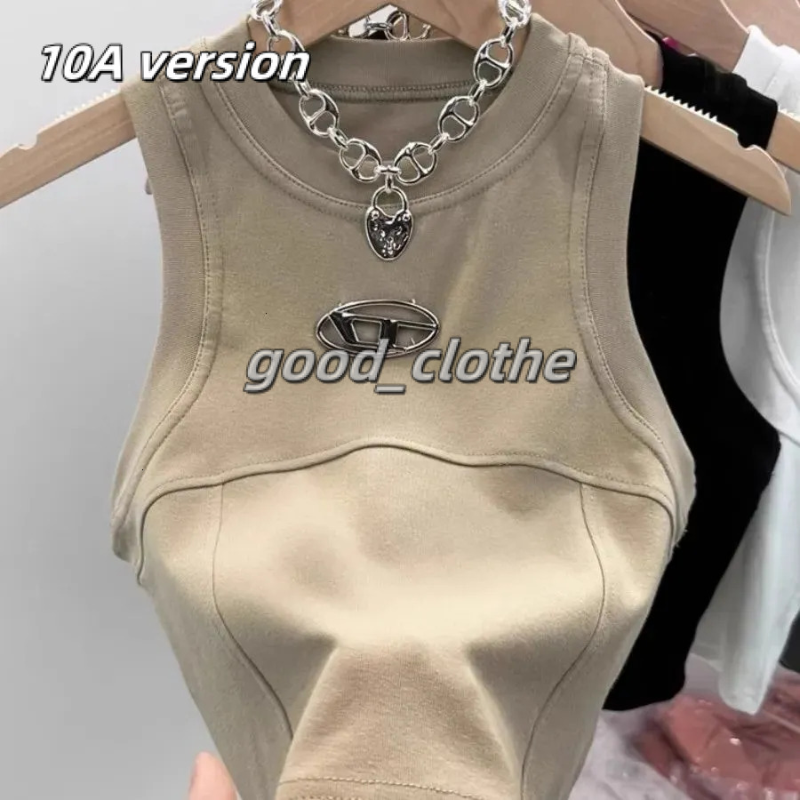 2026 Hot sales Designer Diselshirt Slim Fit Short Camisole Hot Girl Summer Outer Wear Niche Design Cotton Sleeveless Inner Layer Base Shirt fashion 5ee