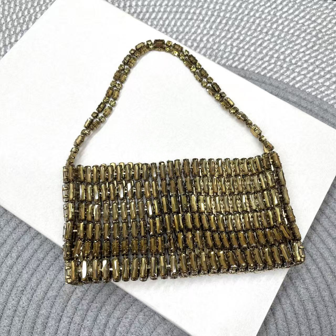 12a Mirror Quality Designer Crystals Evening Bag Woman Luxury Tote Bag Mini Clutch Bags Crossbody Bag Cassandre Embroidered Crystals Shoulder Bag Chain Bag Purse