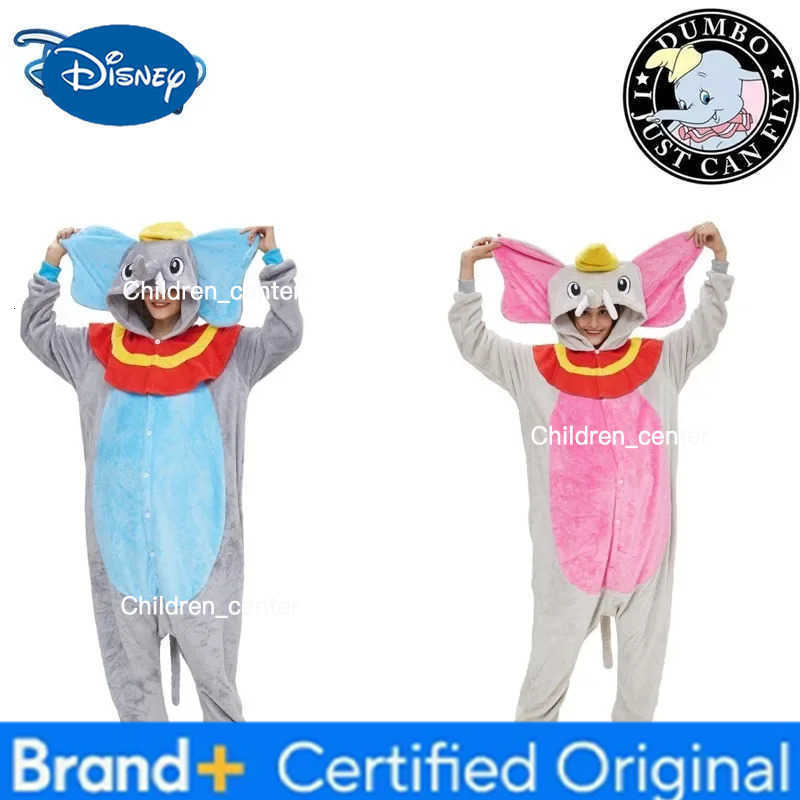 Disney Cute Dumbo Onesies for Adults Anime Cosplay Costume Elephant Pajamas Adults One Piece Carnival Pyjamas Hooded Sleepwear H251227