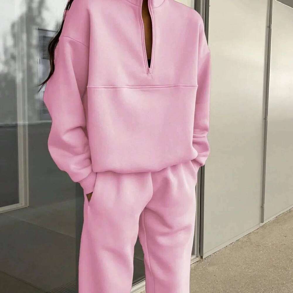 Fashion 2026 Casual Long Sleeve Sweatshirts And Trousers Fleece Two Piece Sets Lady Suit 2023 Women's Tracksuit Autumn Warm Hoodie Sweat-Shirt Fe