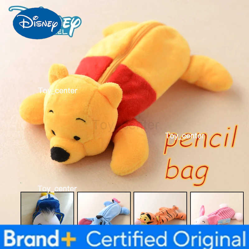 Disney Pooh Bear Pencil Bag Cartoon Anime Pen Pouch Student Stationery Storage Bags Pen Box Girl Cute Plush Large Capacity Case H251227