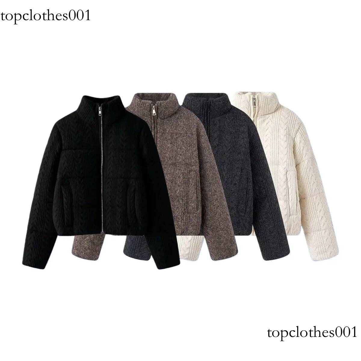 2025 Winter New Women's Casual Fashion Long-Sleeved Stand Collar Eight-Strand Knitted Warm Thick Jacket