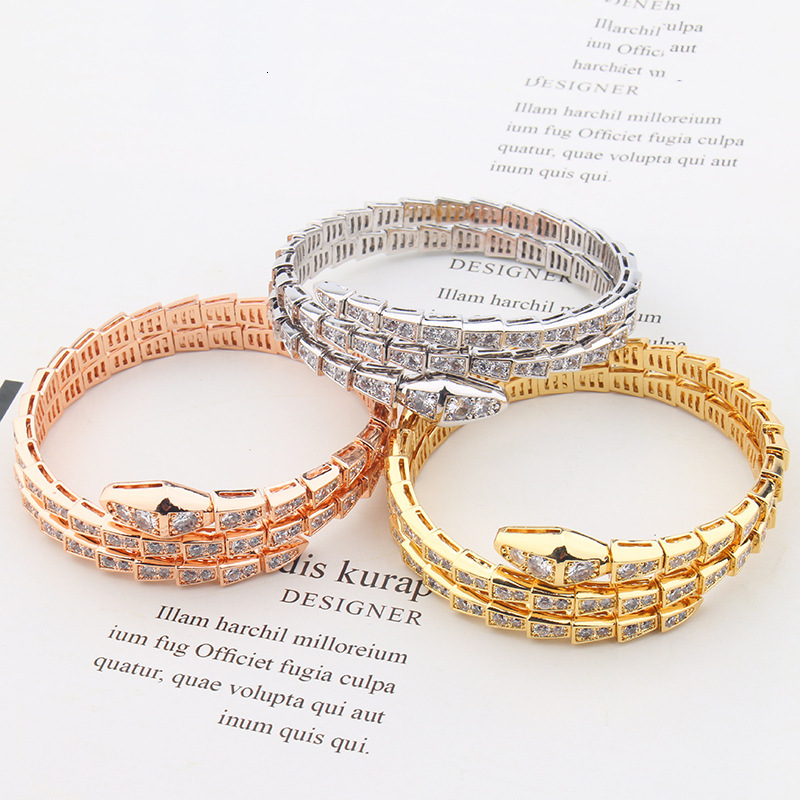 And Style New Creative Snake-Shaped Three-Ring Bracelet Open Personality Unisex Trendy Bracelet Wholesale