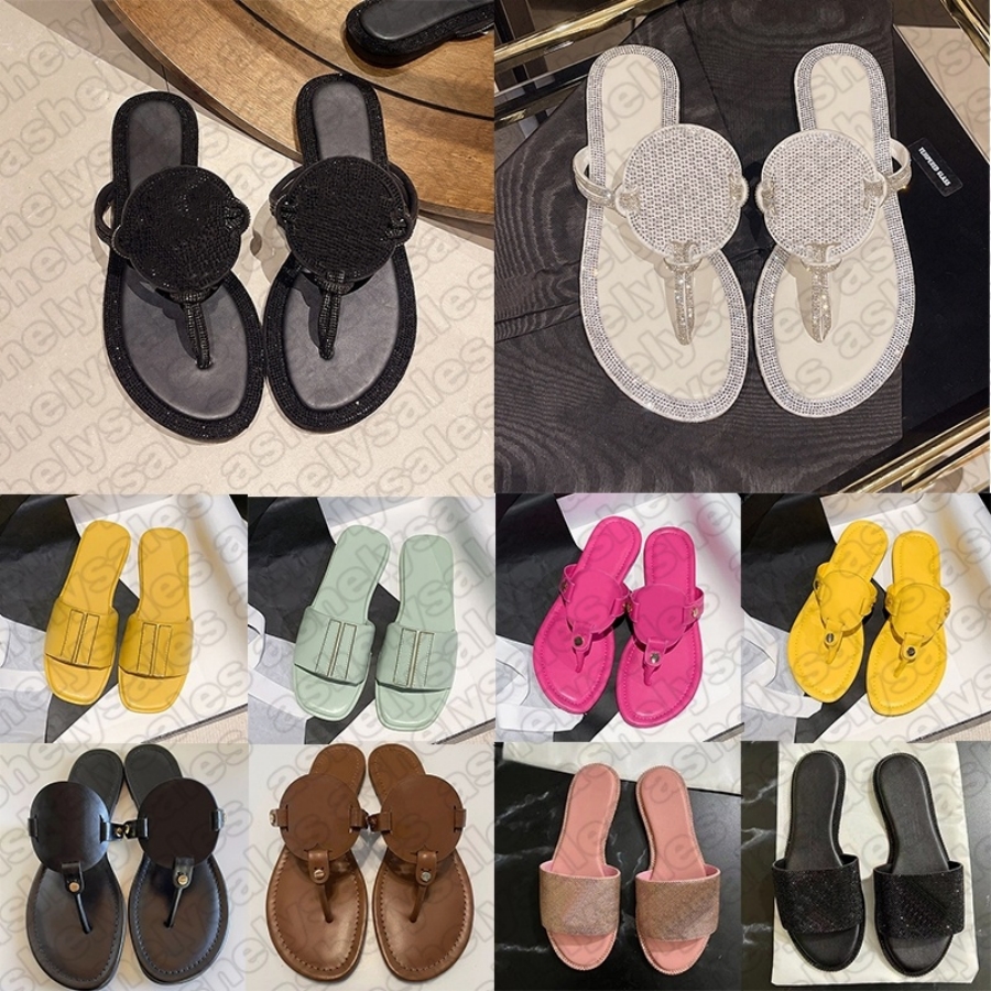 free shipping designer sandals women famous slippers sandal lady slides diamond sparkling leather patent summer beach shoes sandalias sandles s5