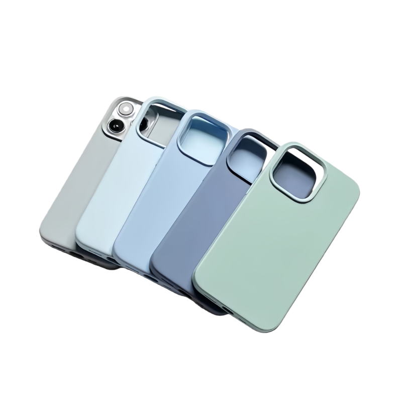 i17 Phone Case Shockproof Liquid Silicone Cover for i14 13 12 11 XR Slim Soft Blue Green Mint Protective Phone Case