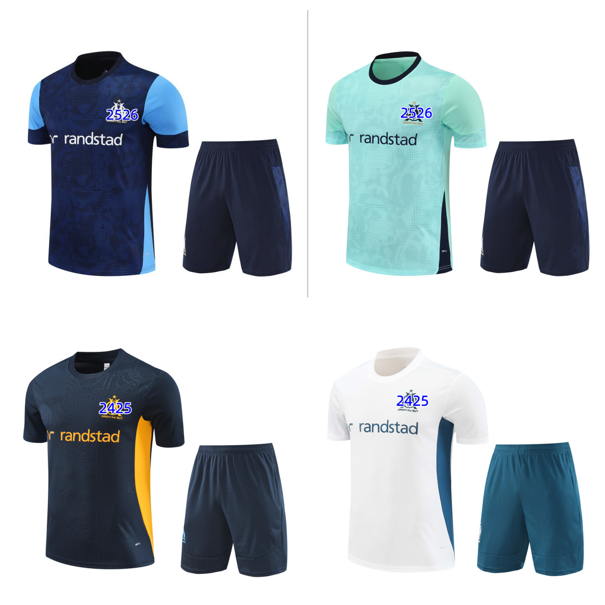 25 26 Marseillees Men's and Children's Soccer Short Sleeve Training Shirt ALEXIS OM Survey Maillot Foot Chandal