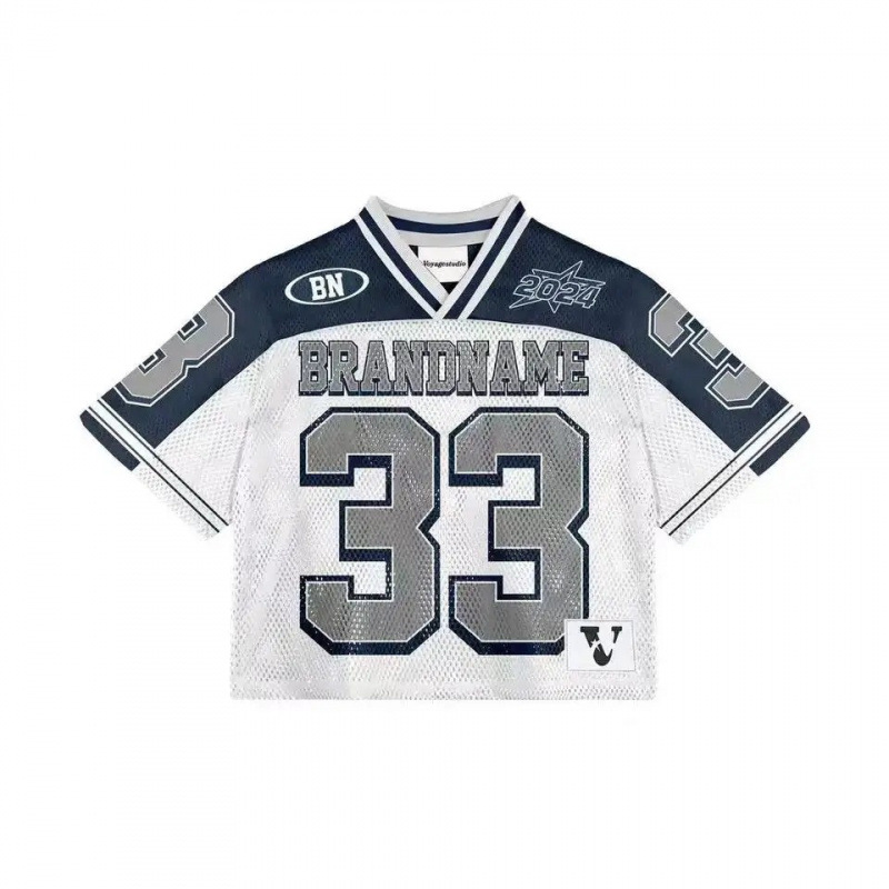 T-shirt Jersey Rugby Shirt, Retro American & European Casual Hip-Hop Streetwear, High Street Short Sleeve
