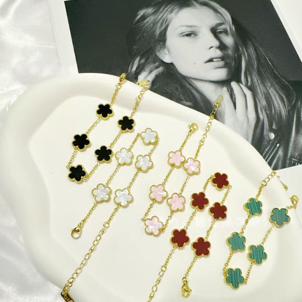 classic designer bracelet women jewelry bracelet luxe Outdoor top quality 5 modif bracelet charm sculpture 15mm flower clover bracelet luxury jewlerry gifts for gf