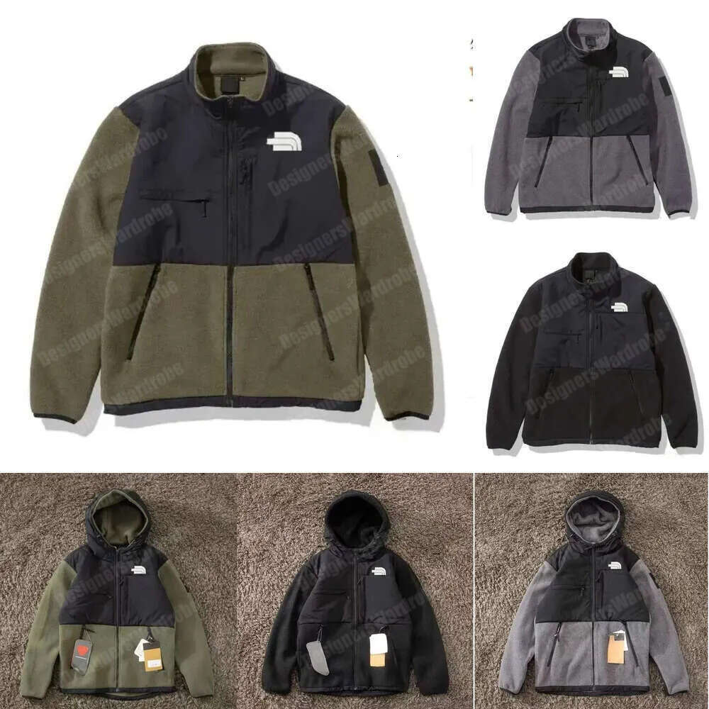Men Norths Polar Jacket Designer Fleece Hooded Jacket Leisure Thickened Collar Cotton Cardigan Fashion Outdoor Sport Windbreaker Warm Coat NF Jackets