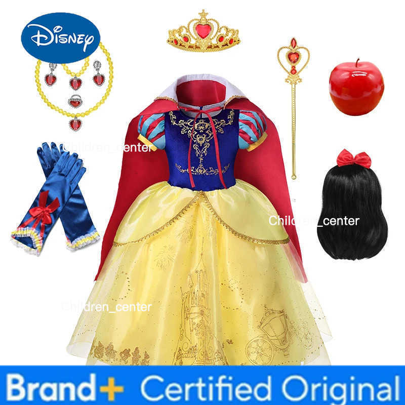 Disney 2025 Snow White Costume for Girls Party Dress Carnival Cosplay Halloween Clothes Kids Princess Dresses H2512271