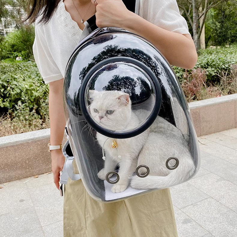 Space Capsule Cat Backpack Transparent Ventilated Pet Carrier for Outdoor Portable Shoulder Bag