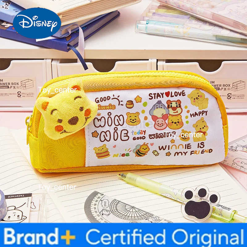 Disney Winnie The Pooh Pen Bag High Appearance Level Large Memory Cartoon Stationery Bag Cute Girl Storage Printed Pencil Case H251227