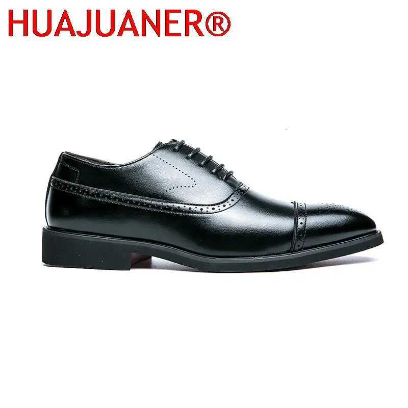 Genuine leather Oxfords Men Shoes Fashion Business Casual Party Banquet Daily Retro Carved Lace-up Brogue Dress Shoes H260504