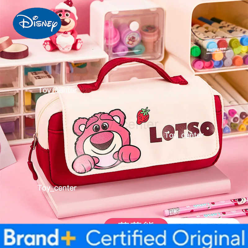 Disney Stitch Pencil Case Lotso Mickey Student High Capacity Stationery Storage Bag Pen Box School Supplies Boy Girl Gifts H251227