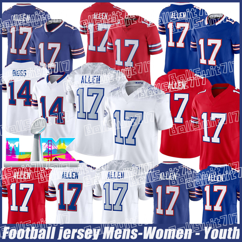 #17 Josh Allen Buffalocity Bill #0 Keon Coleman #86 Dalton Kincaid #97 Joey Bosa #5 Joshua Palmer #88 Dawson Knox #8 Terrel Bernard #10 Khalil Shakir Football Jerseys