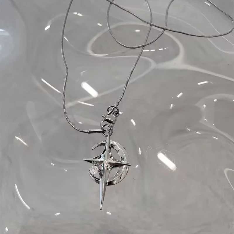 GUFTM Moon Star Pendant Galaxy Necklace For Women Egirls y2k Cool Neck Jewelry Clavicle Chain Original Korean Fashion Party Gift M251227