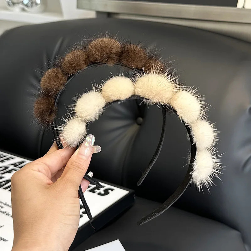 100 Mink Fur Headband Womens Winter Fashion Elegant Hair Accessory Furry Gift 251224 - view 5