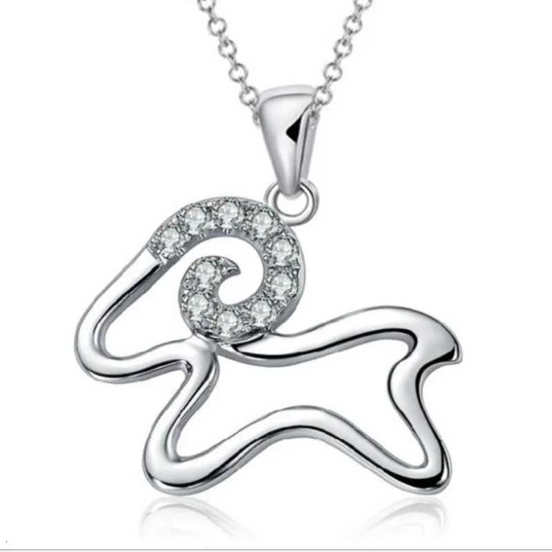 925 Sterling Silver Jewelry South Korea Simple Animal Crystal Lambs Luck Sheep Exquisite Clavicle Chain Pendant Necklaces M251227