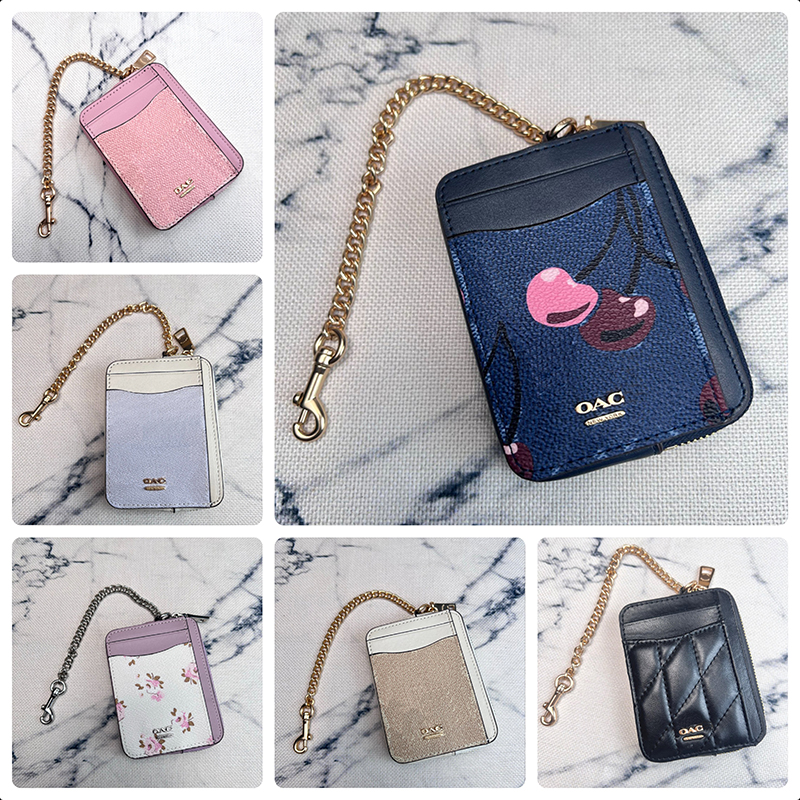 Designer Card Holder Womens Bag Charm Wallet Leather Cardholder Luxury Card Holders Square Cardholder Mini Wallet Purse Chain Bag