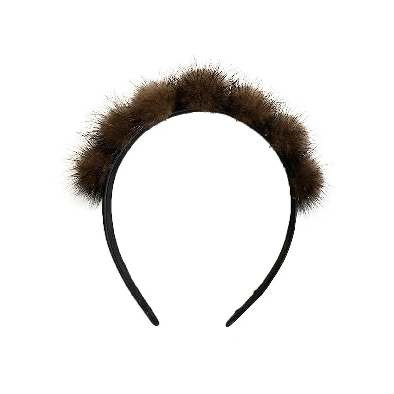 100 Mink Fur Headband Womens Winter Fashion Elegant Hair Accessory Furry Gift 251224 - view 4