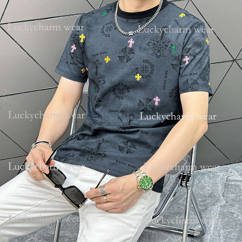 Light Luxury Year New Short Half Sleeve Round Neck Fashion Stylish Trendy Casual Versatile T-Shirt For Men