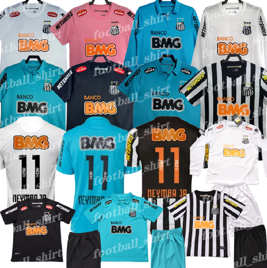 2012 2013 Santos NEYMAR JR Retro soccer jerseys 1912 2011 Santos Vintage 12 13 NEYMAR Ganso Elano Borges Felipe Anderson Vintage Classic Football Jersey Santos kids