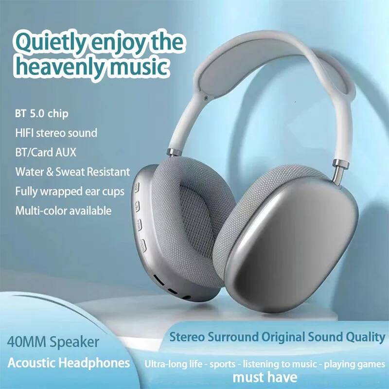 P9 Headset Outdoor Sports Gaming Wireless Headphones with Mic Noise Cancelling Bluetooth 5.3 Earbuds