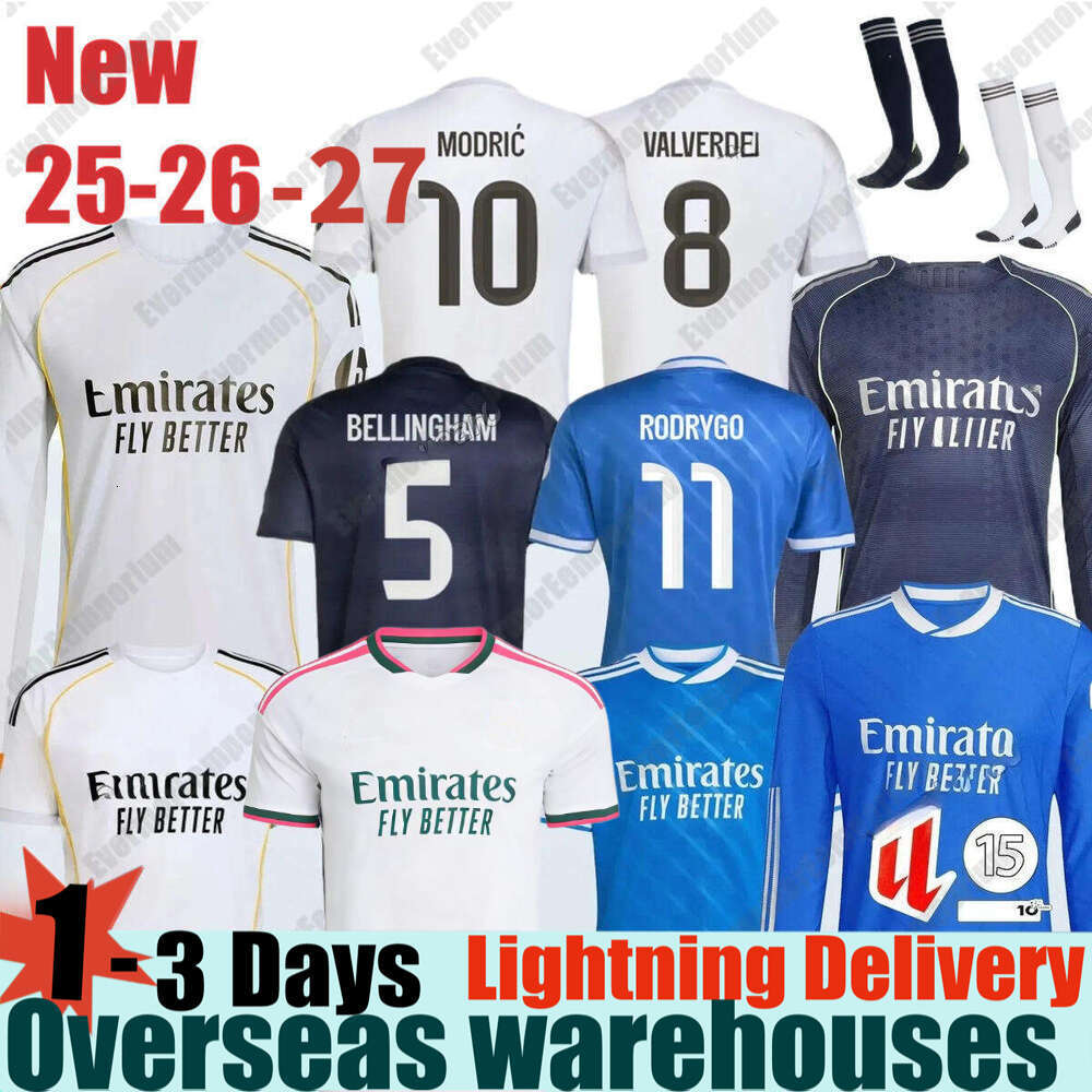 25 26 27 Reals Madrid MBAPPE BELLINGHAM TRENT VINI JR 2025 2026 Soccer Jerseys RODRYGO MODRIC Valverde Endrick Football Shirt Kids Kit Woman Top Uniform Camiseta