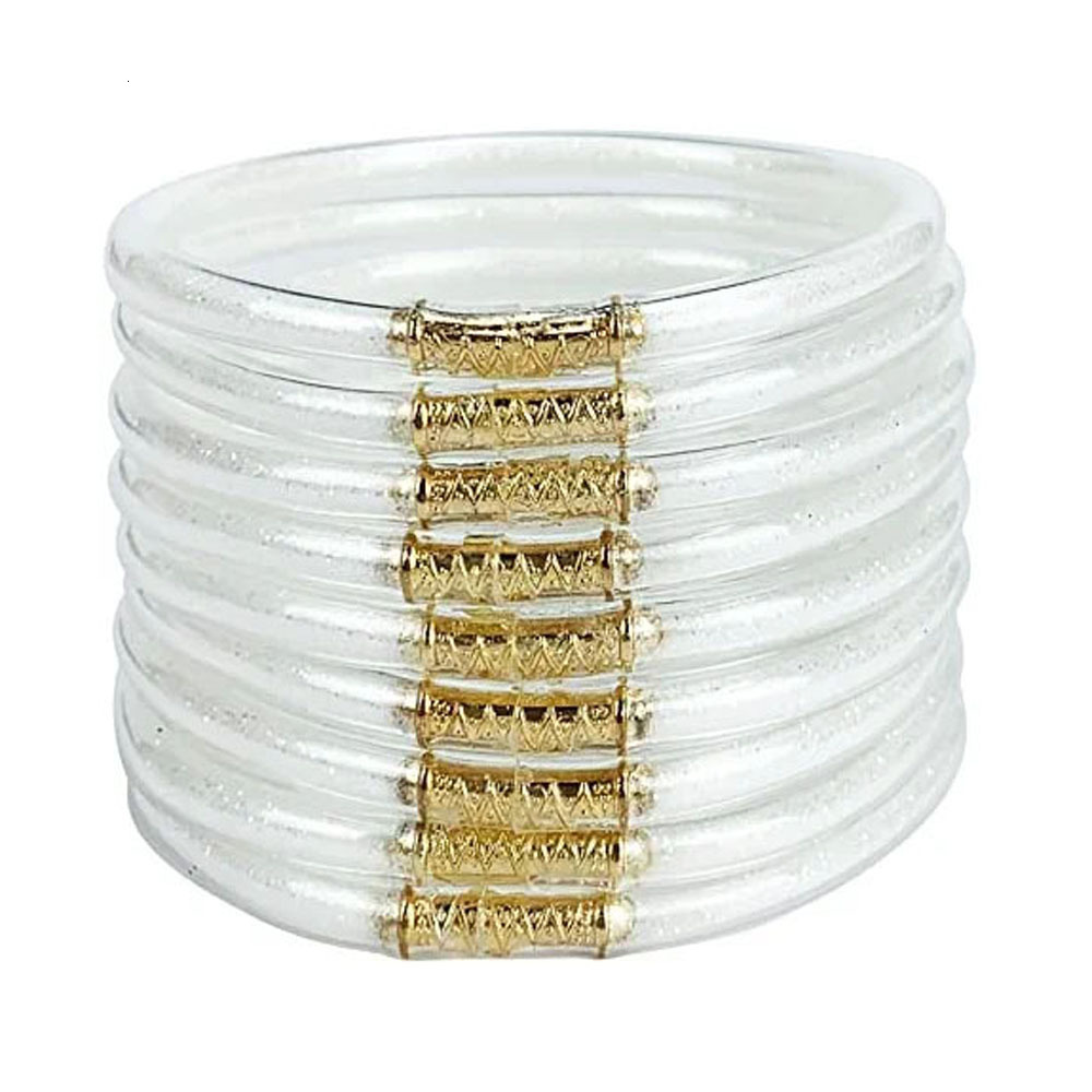 9pcs Mix Glitter Jelly Bracelet Set Womens Tibetan Buddhist Temple Lucky Charm Bangle Gift for Girls Mothers Day 250903