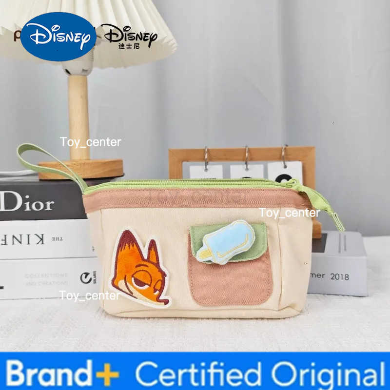 Disney Genuine Makeup Bag Zootopia 2 Nick Pattern Cute Cartoon Anime Creative Personality Student Pen Bag Christmas Gift H251227