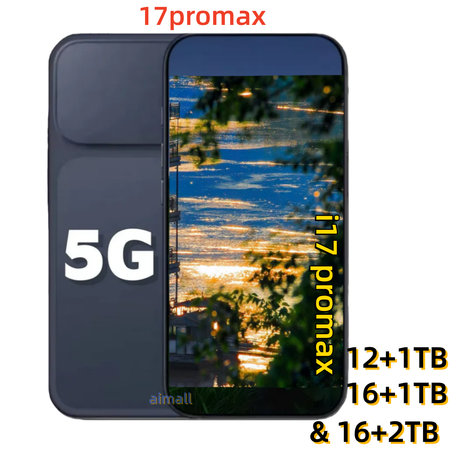 I17 Pro Max Face ID 5G Smart phones 4G LTE Octa Core 512GB 1TB 2TB i17 promax Android OS 6.9 inch All Screen HD+ Action Button GPS 48MP Cameras Smartphones