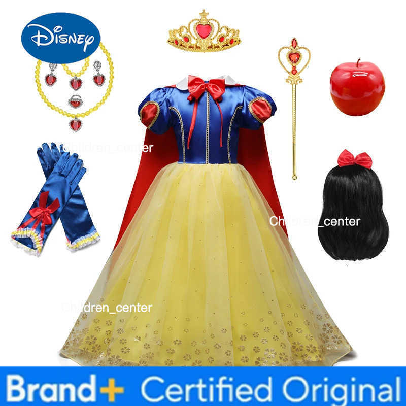 Disney 2025 Snow White Costume for Girls Party Dress Carnival Cosplay Halloween Clothes Kids Princess Dresses H2512271