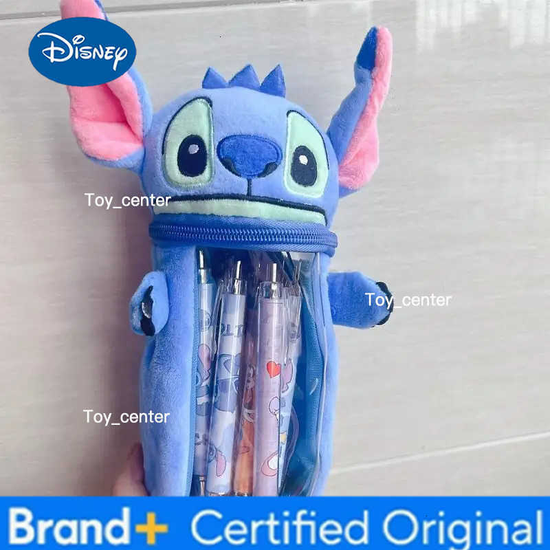Disney Stitch Anime Plush Pen Pencil Bag Case Stitch Kawaii Girls Large Capacity Pen Bag Makeup Pouch Children Toys Gift H251227